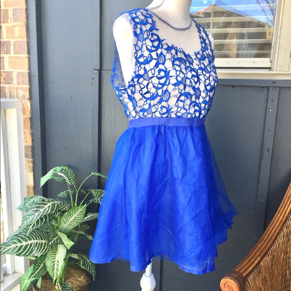 Cute Blue Handmade Dress, Size XL